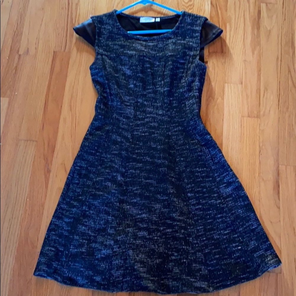 Tweed shift dress.